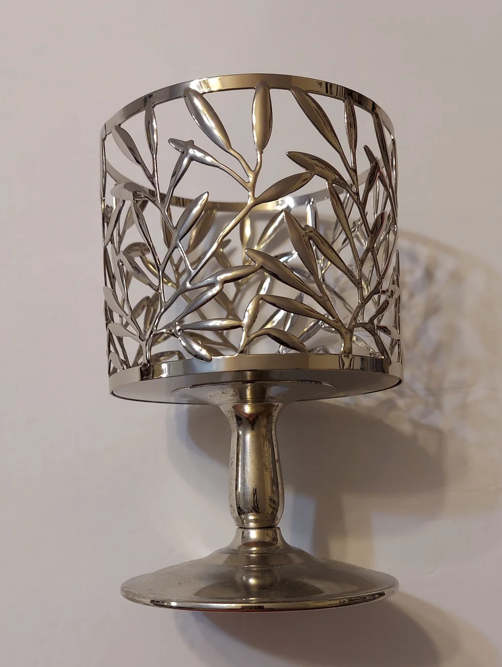 Bath & Body Works Silver Leaf Cutout Candle Holder